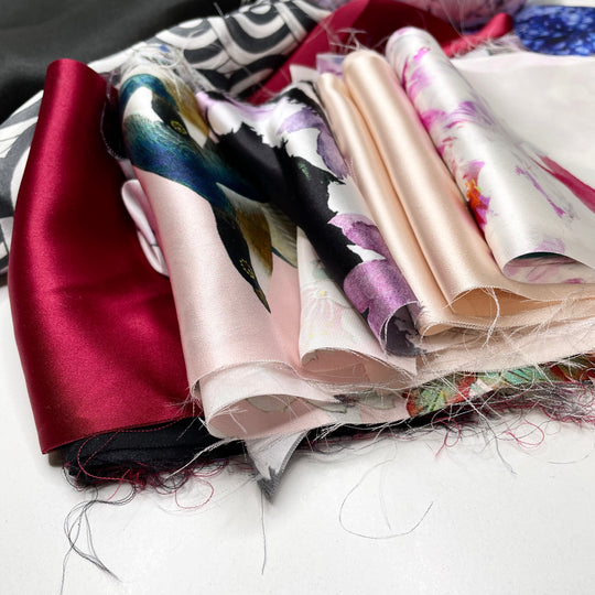 Scrap Silk Satin Pack - 1 Pound - FABCYCLE Deadstock and Sustainble Fabrics and Sewing Supplies (6793955377265)
