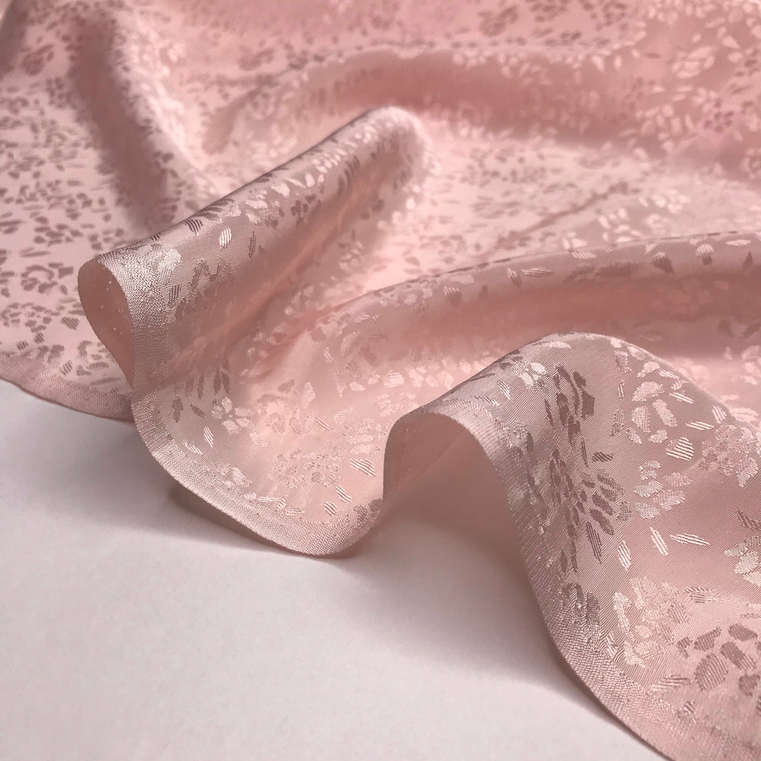 Silky Scarf - Poly Woven - Pink Floral - 1.1M Bundle - FABCYCLE Deadstock and Sustainble Fabrics and Sewing Supplies (6577775018097)