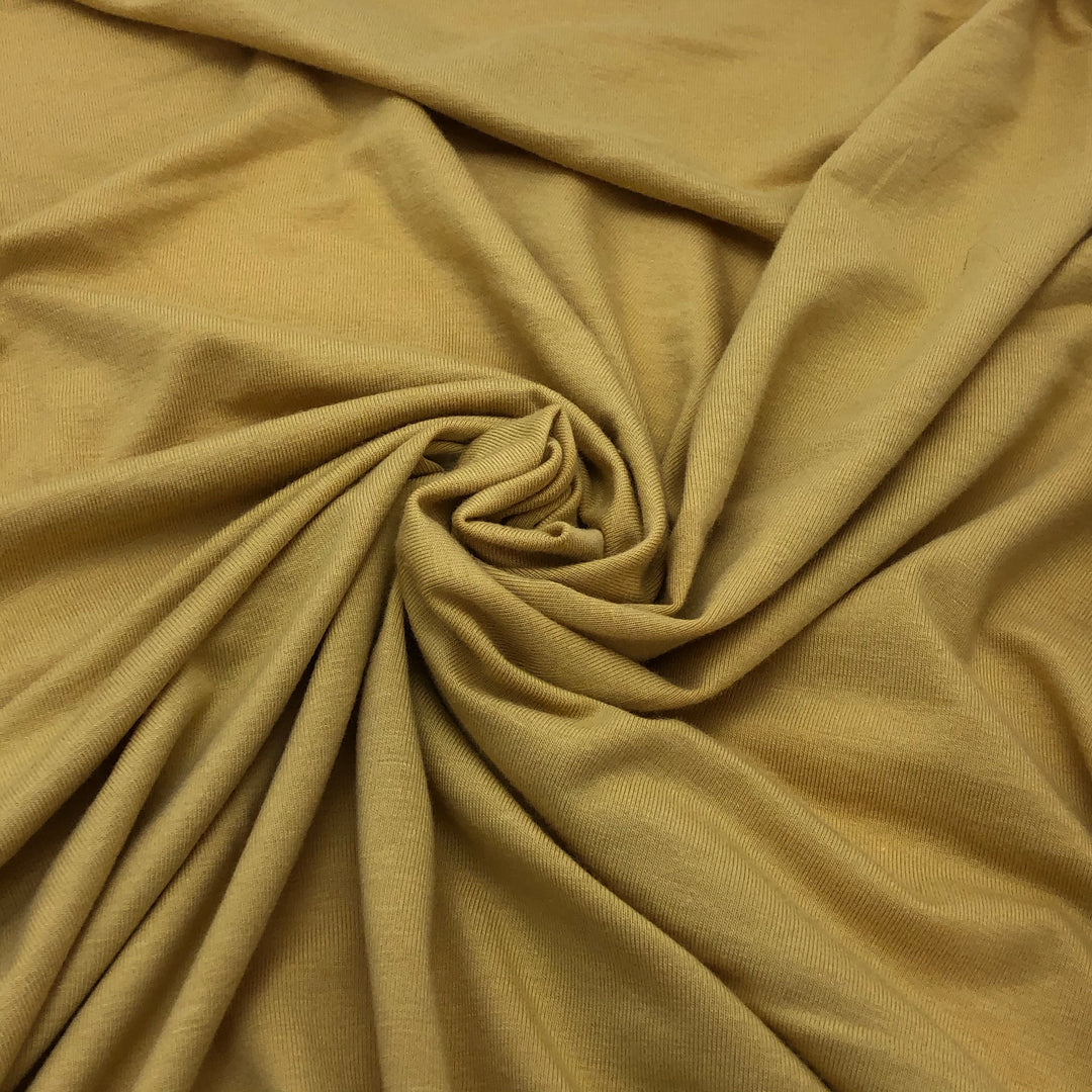 Egg Yolk Medium - Bamboo/Cotton Stretch Jersey - Yellow - 1/2 Meter - FABCYCLE Deadstock and Sustainble Fabrics and Sewing Supplies (4546748579953)