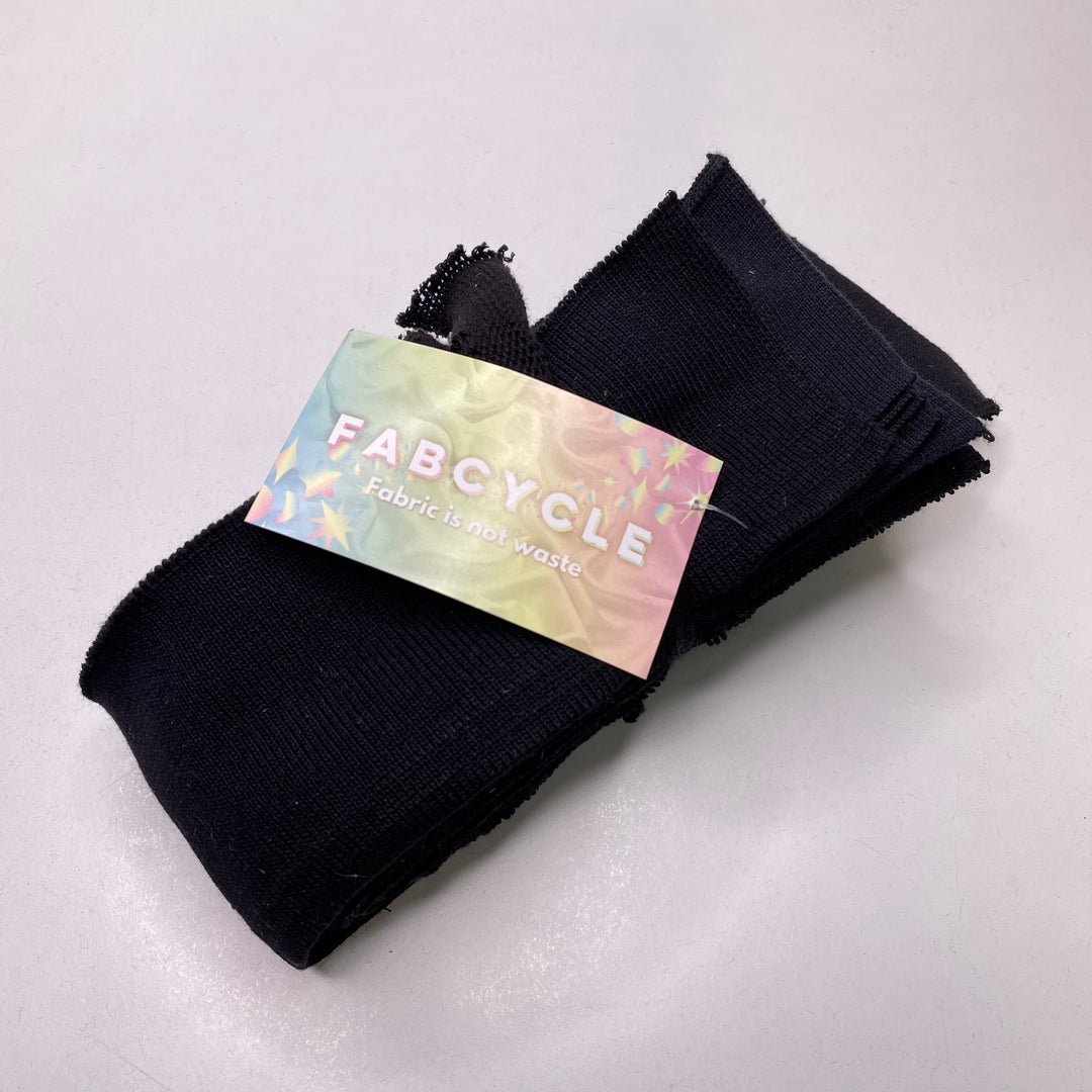 Collars Ribbing - Black - FABCYCLE Deadstock and Sustainble Fabrics and Sewing Supplies (6823143669873)