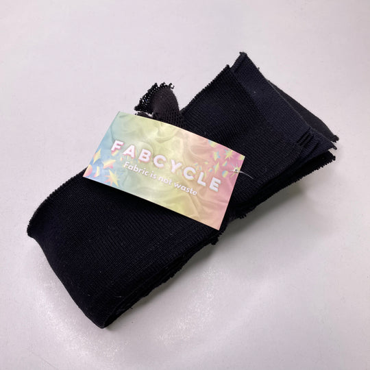 Collars Ribbing - Black - FABCYCLE Deadstock and Sustainble Fabrics and Sewing Supplies (6823143669873)
