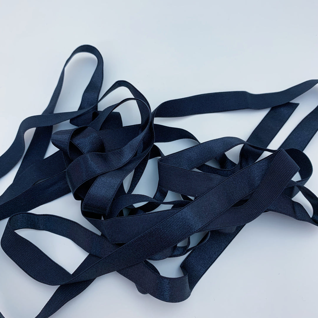 Classic Strap - Stretch - 1/2" - Black - 1M - FABCYCLE Deadstock and Sustainble Fabrics and Sewing Supplies (4522687430769)