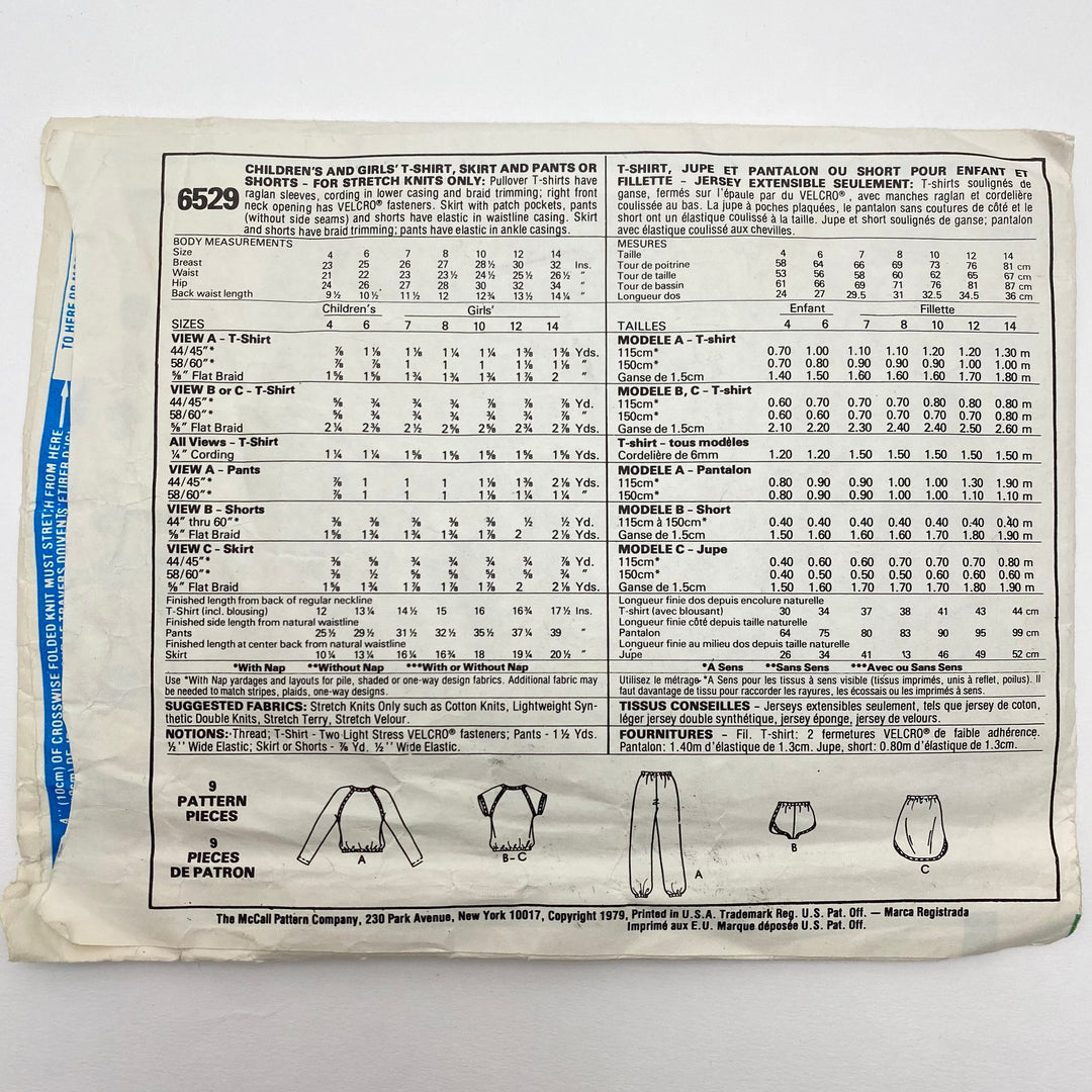 Sewing Pattern - Children - McCall’s 6529 - FABCYCLE Deadstock and Sustainble Fabrics and Sewing Supplies (6544985161841)