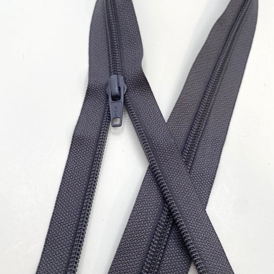 28” Coil Zipper - Separating - Grey - FABCYCLE Deadstock and Sustainble Fabrics and Sewing Supplies (6575149645937)