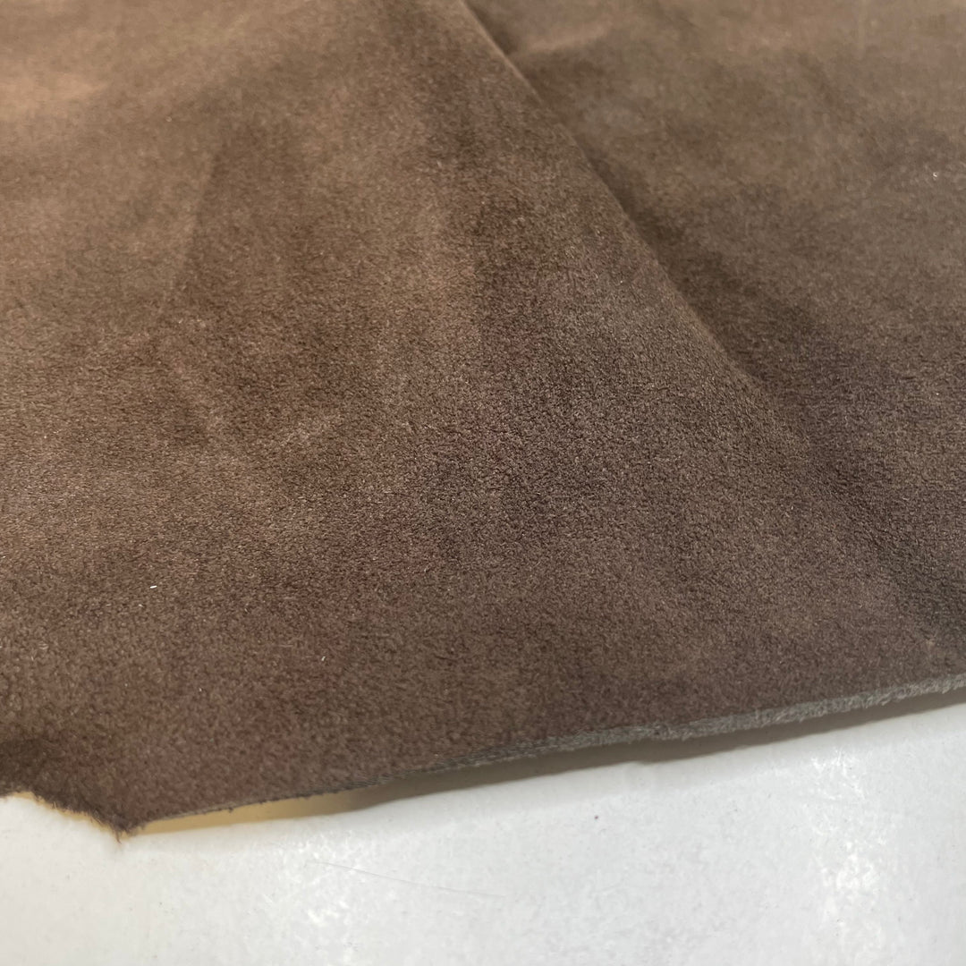 Dark Soil Joy - Suede Leather - Dark Brown - 0.67M Bundle - FABCYCLE Deadstock and Sustainble Fabrics and Sewing Supplies