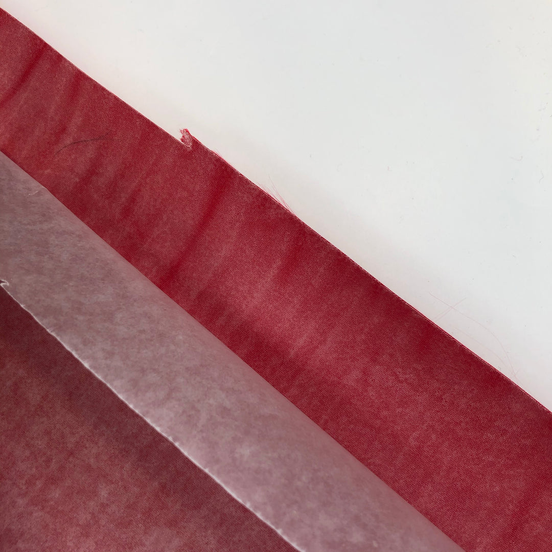 Cranberry - Polyester Satin Woven w/ Wax Backing - Red - 1/2 Meter - FABCYCLE Deadstock and Sustainble Fabrics and Sewing Supplies (4631726227569)
