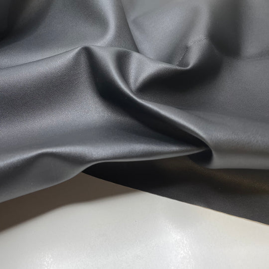 Dark Knight - Pleather Polyester Backing PU Knit - Black/White - 2M Bundle - FABCYCLE Deadstock and Sustainble Fabrics and Sewing Supplies