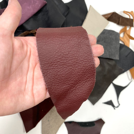 Small Leather Scraps - Assorted - Per Pound - FABCYCLE Deadstock and Sustainble Fabrics and Sewing Supplies (6580554432625)