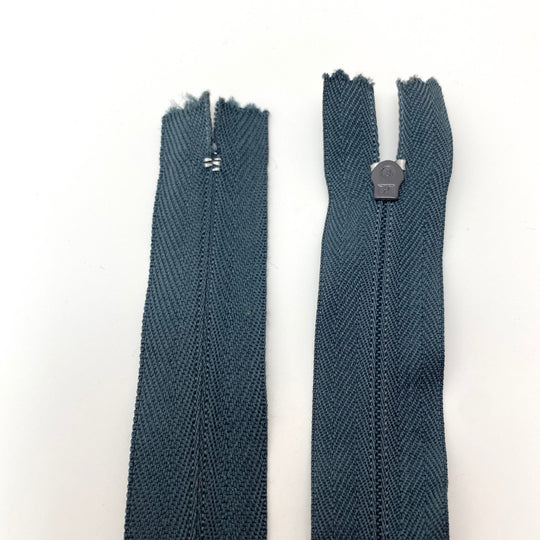 7” Coil Zipper - Closed-End - Slate Grey - FABCYCLE Deadstock and Sustainble Fabrics and Sewing Supplies (6570418208881)
