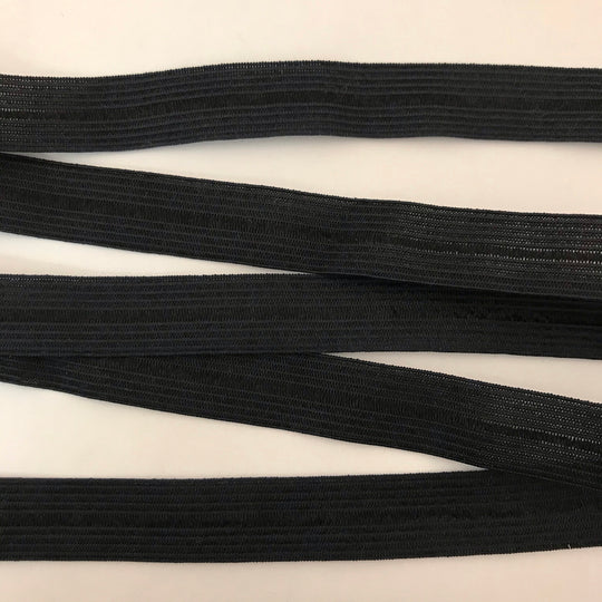 15mm Knit Fold Over Elastic - Black - 1M - FABCYCLE Deadstock and Sustainble Fabrics and Sewing Supplies (4451405267057)