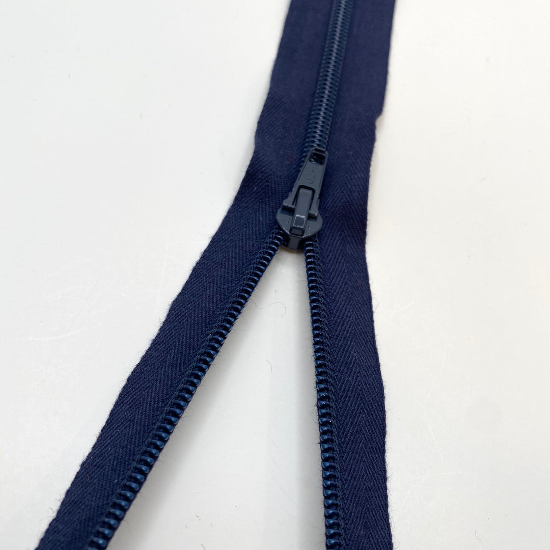 15” Coil Zipper - Separating - Navy Blue - FABCYCLE Deadstock and Sustainble Fabrics and Sewing Supplies (6575150760049)