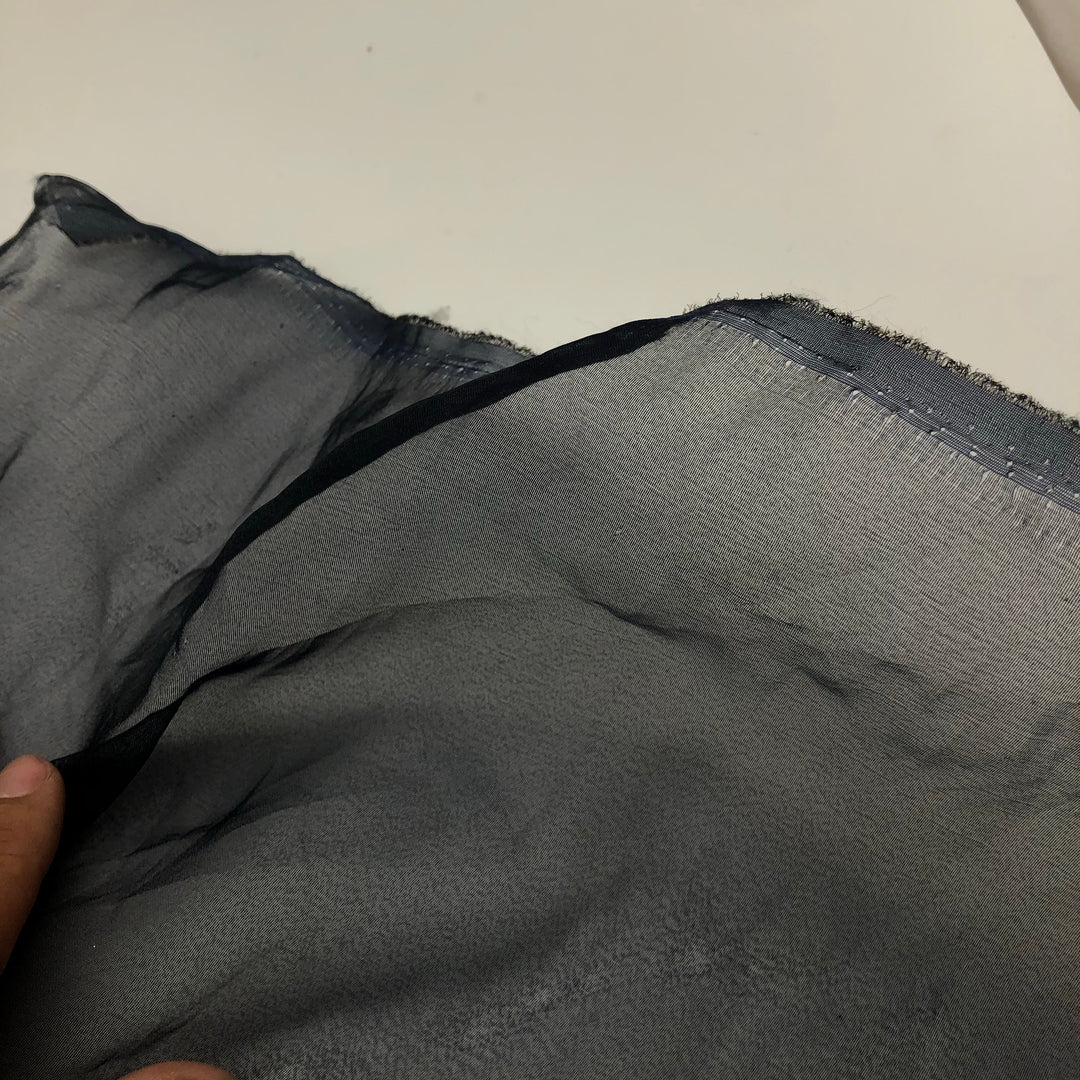 Metamorphic Navy - Poly Organza Woven - Dark Blue - 1/2 Meter - FABCYCLE Deadstock and Sustainble Fabrics and Sewing Supplies (4569304399985)
