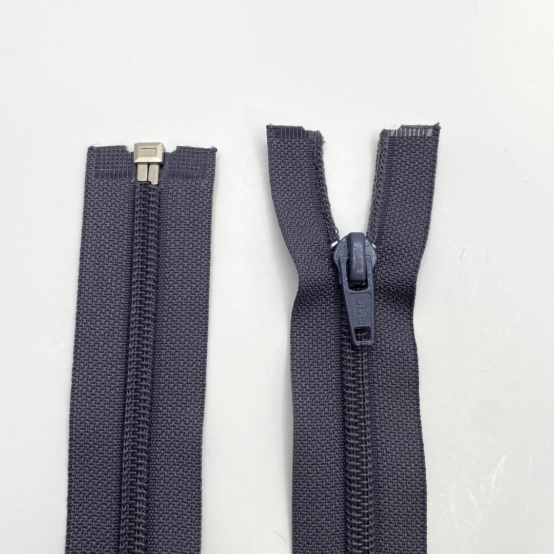 28” Coil Zipper - Separating - Grey - FABCYCLE Deadstock and Sustainble Fabrics and Sewing Supplies (6575149645937)