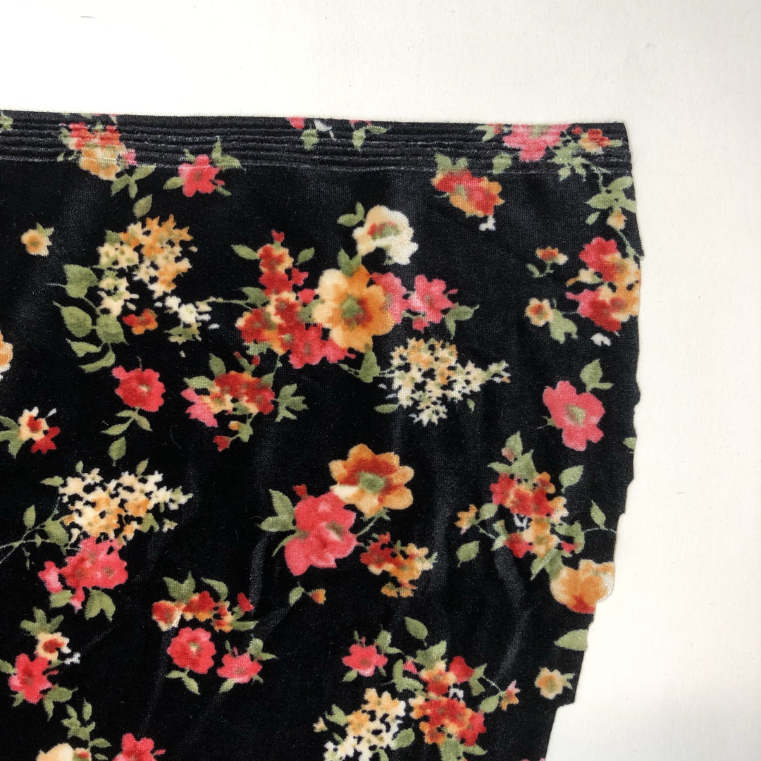 Flower Power - Velour Knit - Black / Red / Orange / Pink / Green - 1M Bundle - FABCYCLE Deadstock and Sustainble Fabrics and Sewing Supplies (4620636487793)