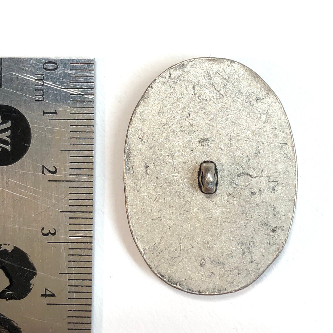 35mm Shank Button - Silver Coloured Metal - Individual - FABCYCLE Deadstock and Sustainble Fabrics and Sewing Supplies (4607434555505)
