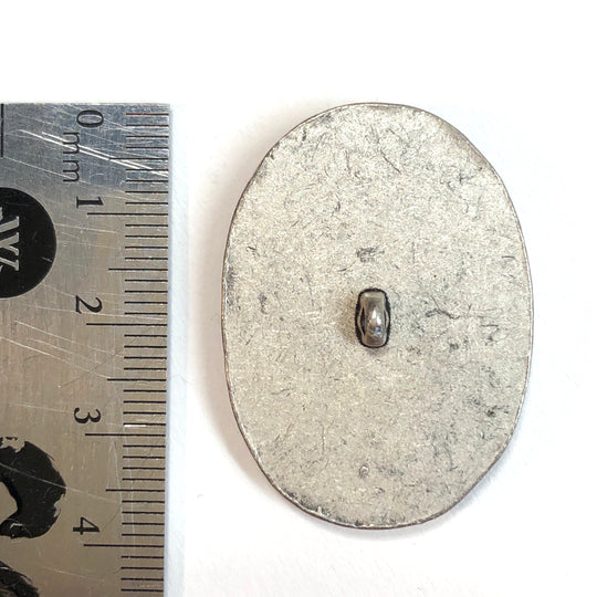35mm Shank Button - Silver Coloured Metal - Individual - FABCYCLE Deadstock and Sustainble Fabrics and Sewing Supplies (4607434555505)