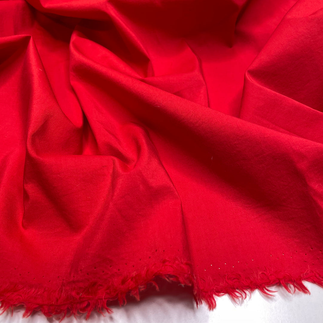 Red Carnations - Cotton Blend Woven - Red - Bundles - FABCYCLE Deadstock and Sustainble Fabrics and Sewing Supplies (6725251727473)