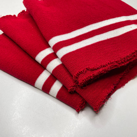 Ribbing - Double Width - Red/White Stripes - 3 Pack - FABCYCLE Deadstock and Sustainble Fabrics and Sewing Supplies (6823108051057)