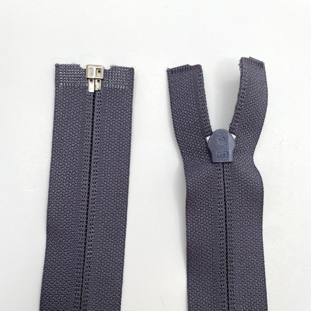 28” Coil Zipper - Separating - Grey - FABCYCLE Deadstock and Sustainble Fabrics and Sewing Supplies (6575149645937)