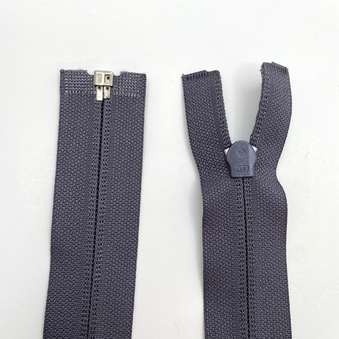 28” Coil Zipper - Separating - Grey - FABCYCLE Deadstock and Sustainble Fabrics and Sewing Supplies (6575149645937)