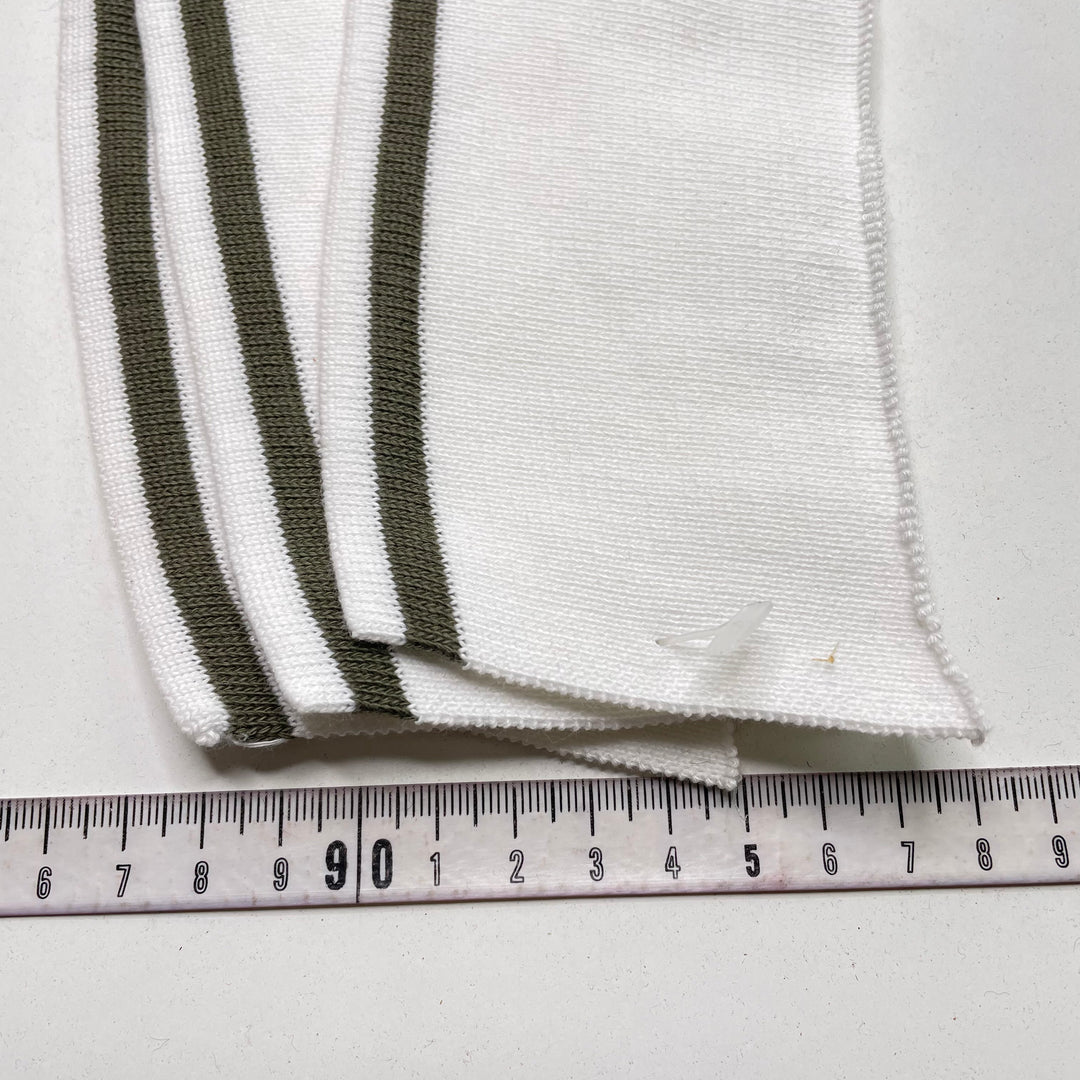 Collars Ribbing - White/Olive - 2 Pack - FABCYCLE Deadstock and Sustainble Fabrics and Sewing Supplies (6822742130801)