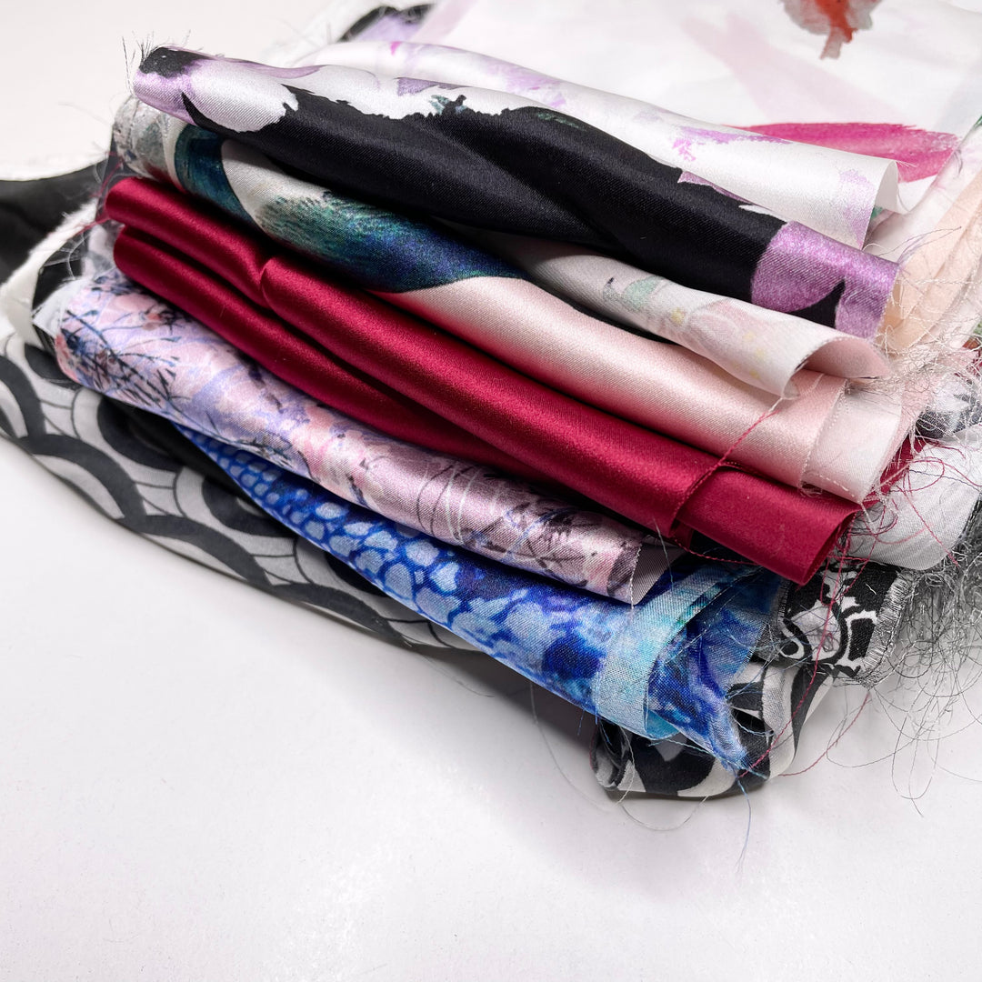 Scrap Silk Satin Pack - 1 Pound - FABCYCLE Deadstock and Sustainble Fabrics and Sewing Supplies (6793955377265)