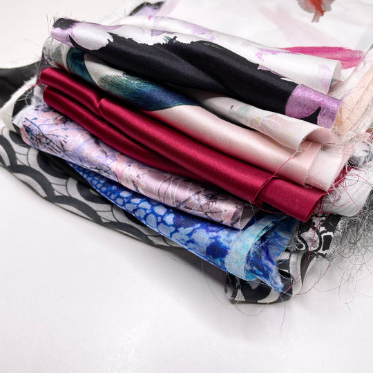 Scrap Silk Satin Pack - 1 Pound - FABCYCLE Deadstock and Sustainble Fabrics and Sewing Supplies (6793955377265)