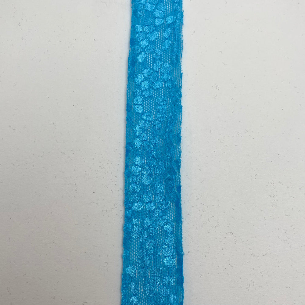 1" Bias Tape - Mesh Lace - Light Blue - FABCYCLE Deadstock and Sustainble Fabrics and Sewing Supplies (6539865718897)