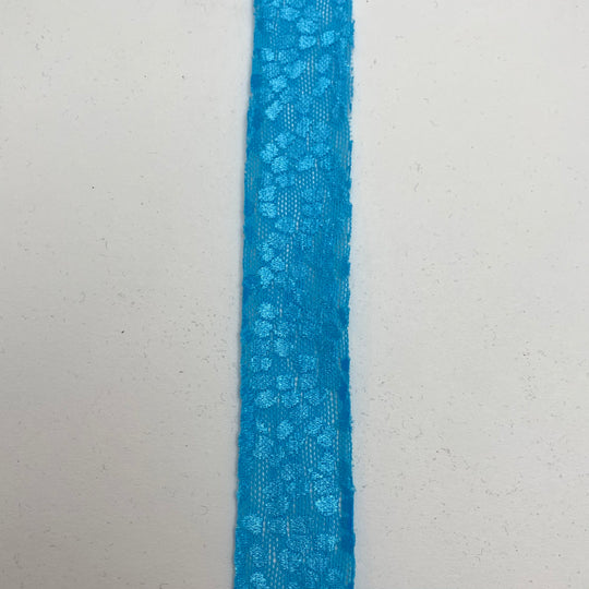 1" Bias Tape - Mesh Lace - Light Blue - FABCYCLE Deadstock and Sustainble Fabrics and Sewing Supplies (6539865718897)