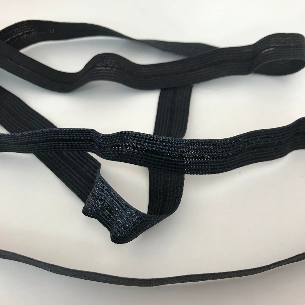 15mm Knit Fold Over Elastic - Black - 1M - FABCYCLE Deadstock and Sustainble Fabrics and Sewing Supplies (4451405267057)