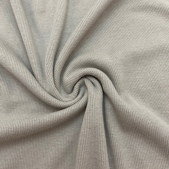 Bamboo Cotton 2X2 Rib - Knit - Chinchilla - Grey - 1/2 Meter - FABCYCLE Deadstock and Sustainble Fabrics and Sewing Supplies (4563292553329)