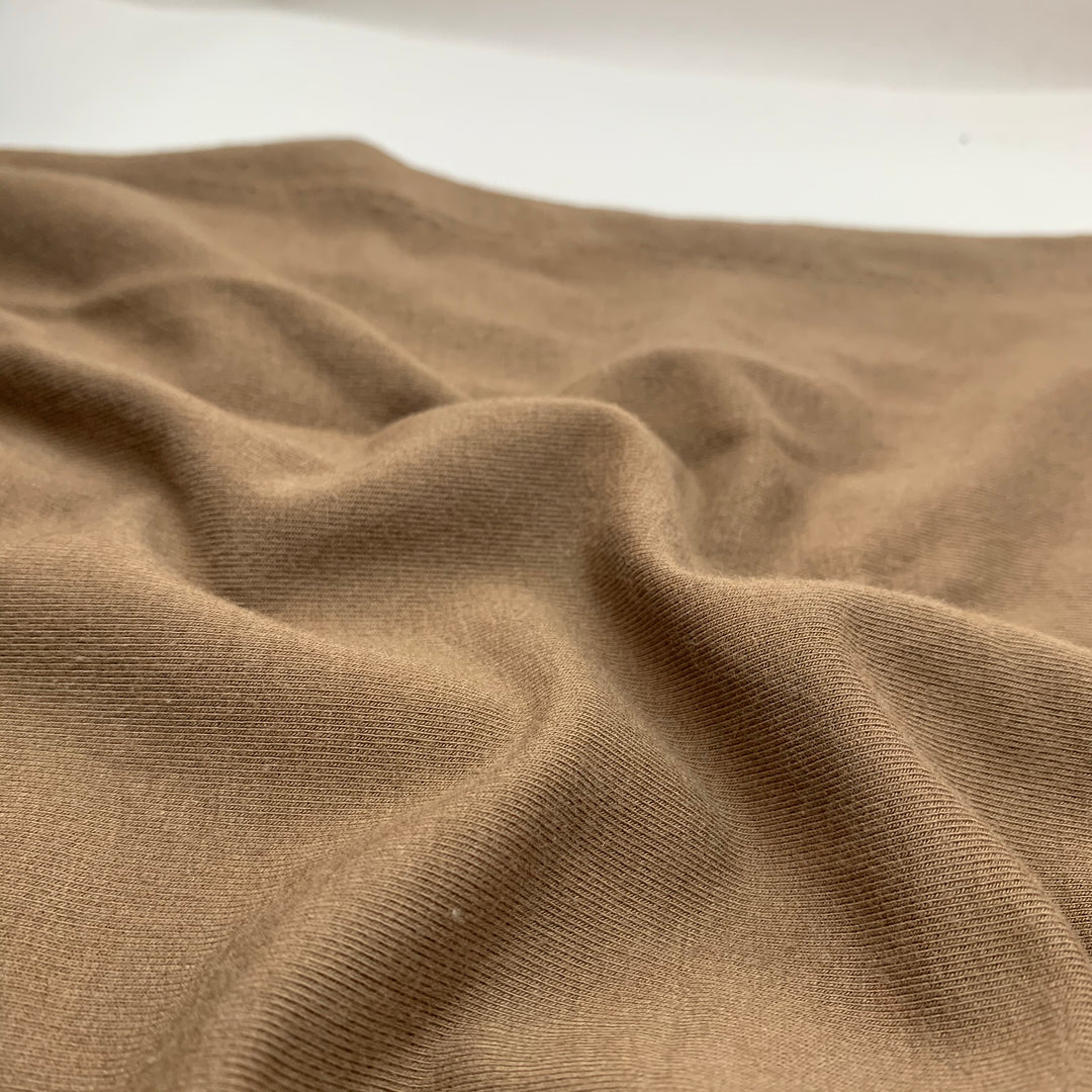 Chocolate Mousse - Bamboo Cotton French Terry - Knit - Brown - 1/2 Meter - FABCYCLE Deadstock and Sustainble Fabrics and Sewing Supplies (4547783753841)