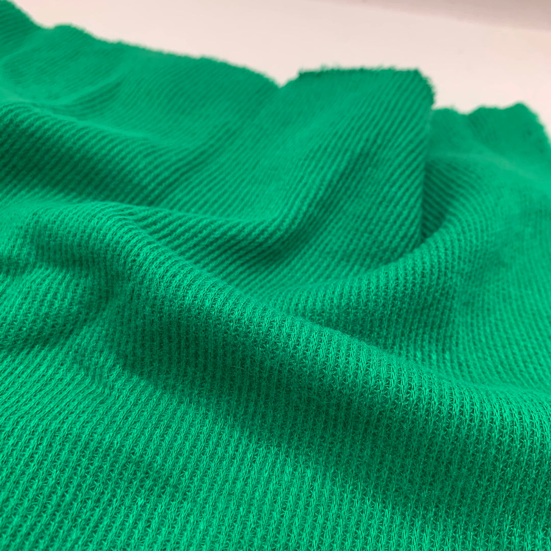 Pastures - Rib Fleece Knit - Bright Green - 1.15M Bundle - FABCYCLE Deadstock and Sustainble Fabrics and Sewing Supplies (4546922971249)