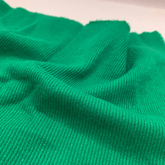 Pastures - Rib Fleece Knit - Bright Green - 1.15M Bundle - FABCYCLE Deadstock and Sustainble Fabrics and Sewing Supplies (4546922971249)