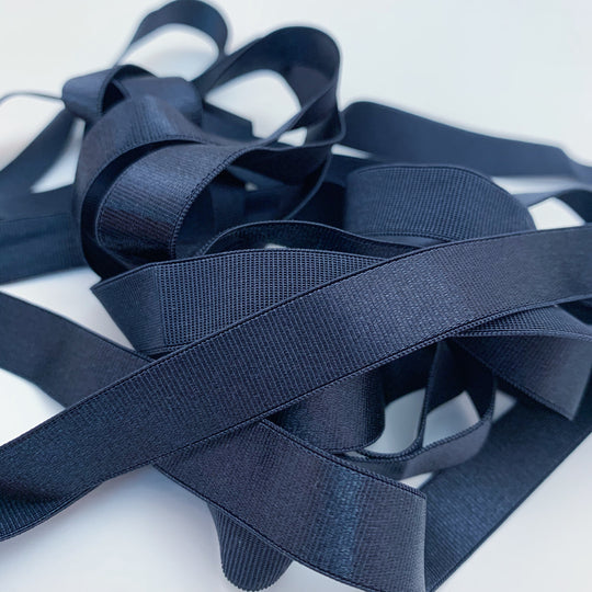 Classic Strap - Stretch - 1/2" - Black - 1M - FABCYCLE Deadstock and Sustainble Fabrics and Sewing Supplies (4522687430769)