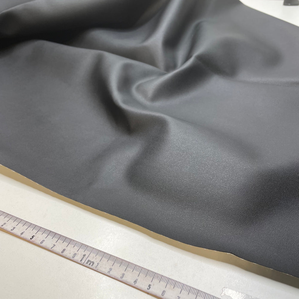 Dark Knight - Pleather Polyester Backing PU Knit - Black/White - 2M Bundle - FABCYCLE Deadstock and Sustainble Fabrics and Sewing Supplies