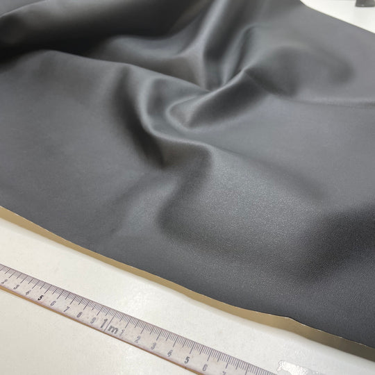 Dark Knight - Pleather Polyester Backing PU Knit - Black/White - 2M Bundle - FABCYCLE Deadstock and Sustainble Fabrics and Sewing Supplies