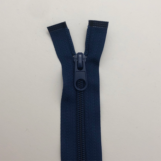 21” Coil Zipper -  Seperating - Navy Blue - Individual - FABCYCLE Deadstock and Sustainble Fabrics and Sewing Supplies (4599942250609)