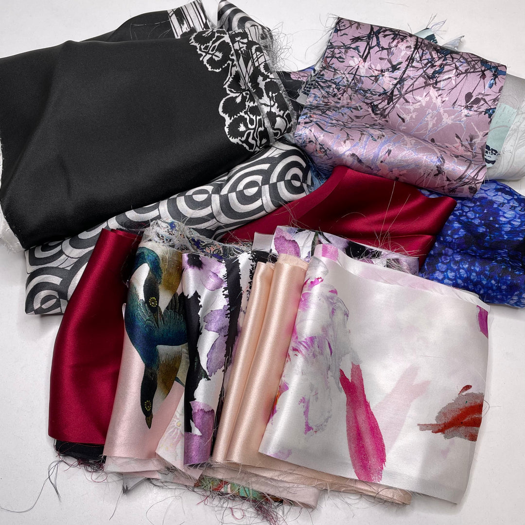 Scrap Silk Satin Pack - 1 Pound - FABCYCLE Deadstock and Sustainble Fabrics and Sewing Supplies (6793955377265)