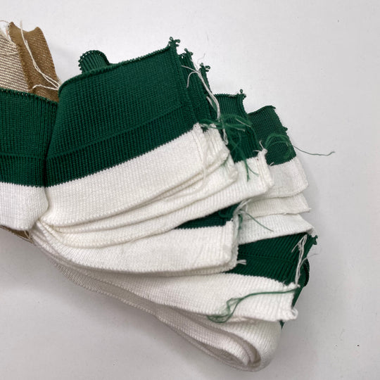 Ribbing - Double Width - Green/White - 8 Pack - FABCYCLE Deadstock and Sustainble Fabrics and Sewing Supplies (6823134953585)