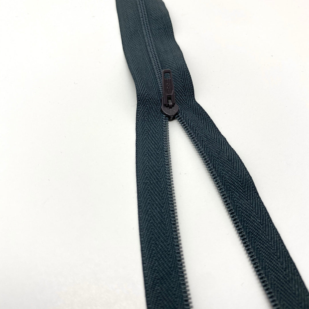 7” Coil Zipper - Closed-End - Slate Grey - FABCYCLE Deadstock and Sustainble Fabrics and Sewing Supplies (6570418208881)