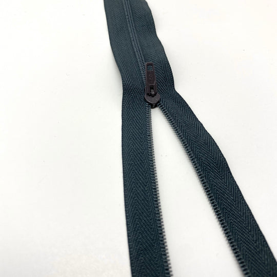 7” Coil Zipper - Closed-End - Slate Grey - FABCYCLE Deadstock and Sustainble Fabrics and Sewing Supplies (6570418208881)