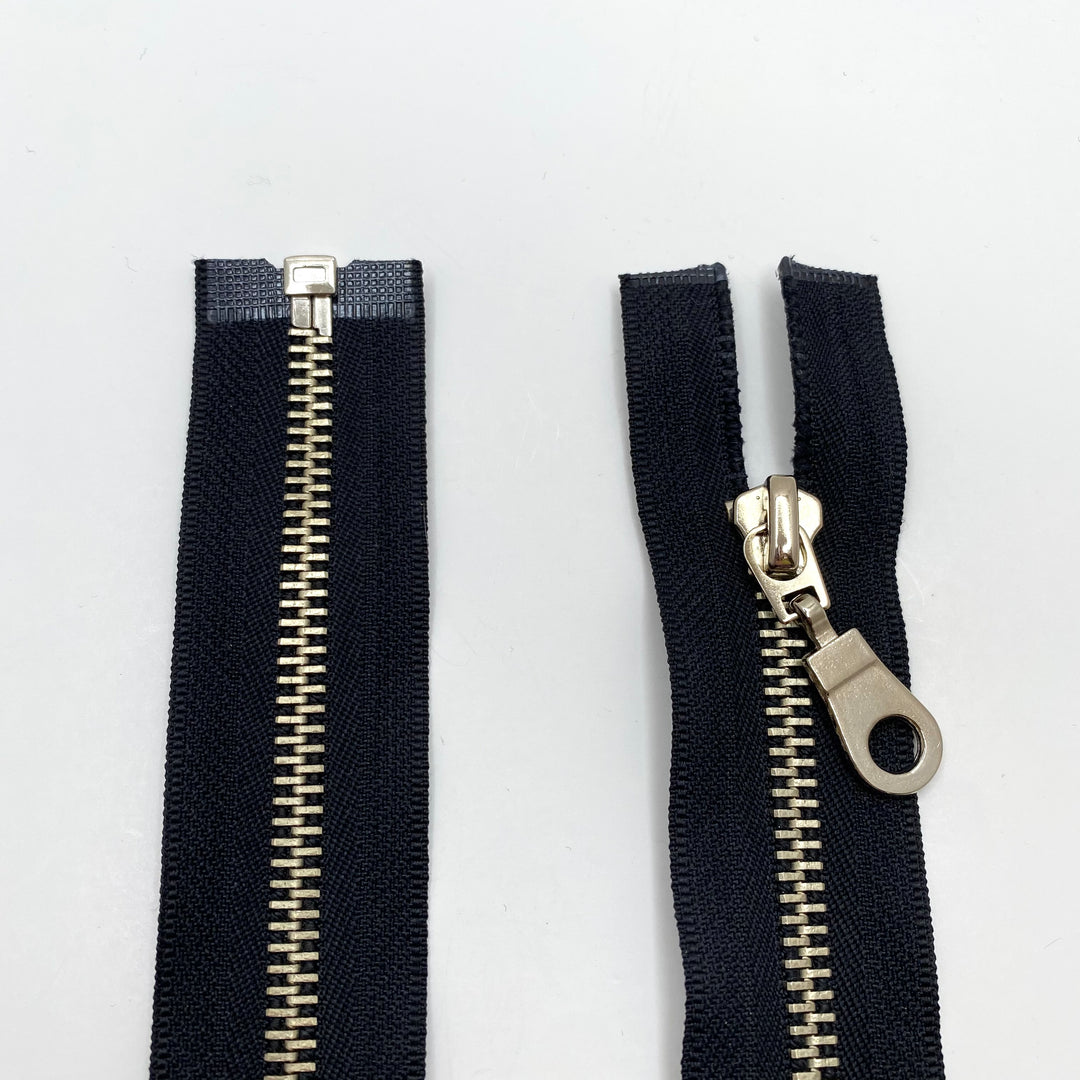 22” Metal Zipper - Separating - Black - FABCYCLE Deadstock and Sustainble Fabrics and Sewing Supplies (6570820567153)