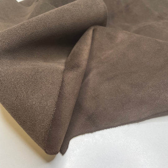 Dark Soil Joy - Suede Leather - Dark Brown - 0.67M Bundle - FABCYCLE Deadstock and Sustainble Fabrics and Sewing Supplies
