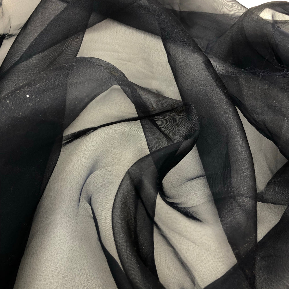 Metamorphic Navy - Poly Organza Woven - Dark Blue - 1/2 Meter - FABCYCLE Deadstock and Sustainble Fabrics and Sewing Supplies (4569304399985)