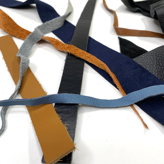 Small Leather Scraps - Assorted - Per Pound - FABCYCLE Deadstock and Sustainble Fabrics and Sewing Supplies (6580554432625)