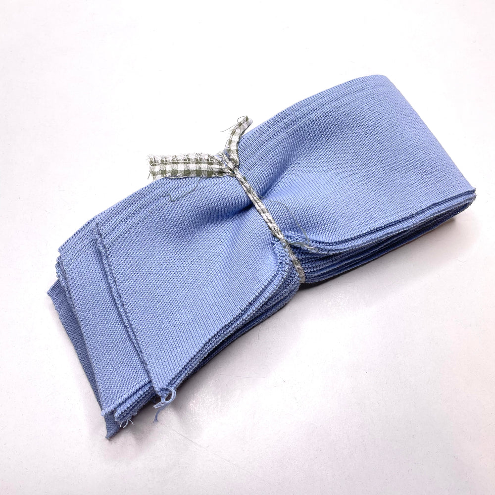 Collars Ribbing - Light Blue - 10 Pack - FABCYCLE Deadstock and Sustainble Fabrics and Sewing Supplies (6822732955761)