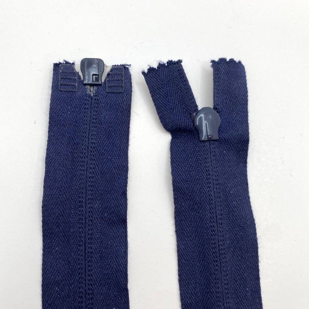 15” Coil Zipper - Separating - Navy Blue - FABCYCLE Deadstock and Sustainble Fabrics and Sewing Supplies (6575150760049)