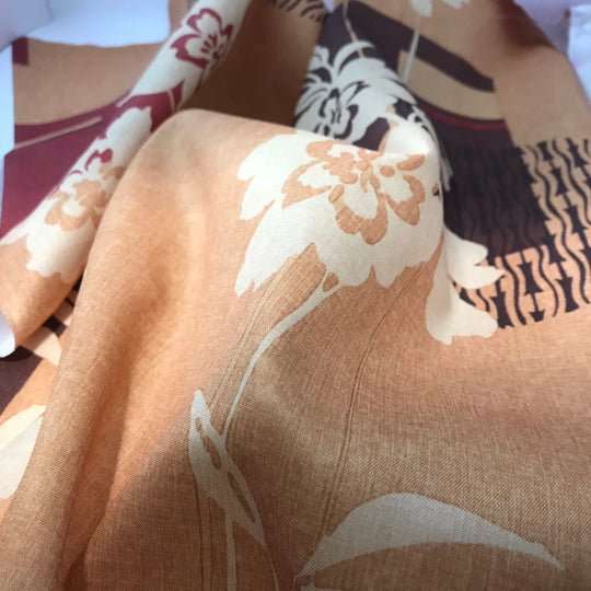 Botanical Sunset - Poly Woven Upholstery - 1/2 Meter - FABCYCLE Deadstock and Sustainble Fabrics and Sewing Supplies (4555393106033)