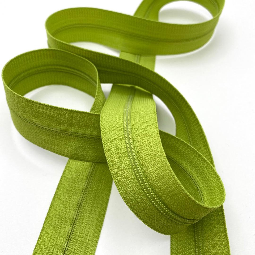 Coil Zipper Tape - Bright Green - Per Metre - FABCYCLE Deadstock and Sustainble Fabrics and Sewing Supplies (6571292098673)